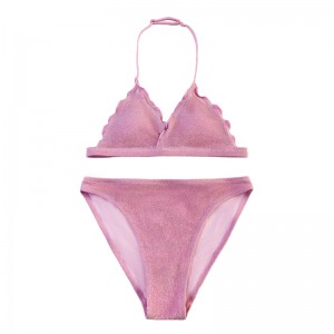 คอสามเหลี่ยมถ้วยคอสามเหลี่ยมคอชุดว่ายน้ำสองชิ้นน่ารัก